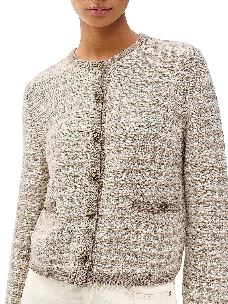 Robyn Wool-Blend Bouclé Cardigan