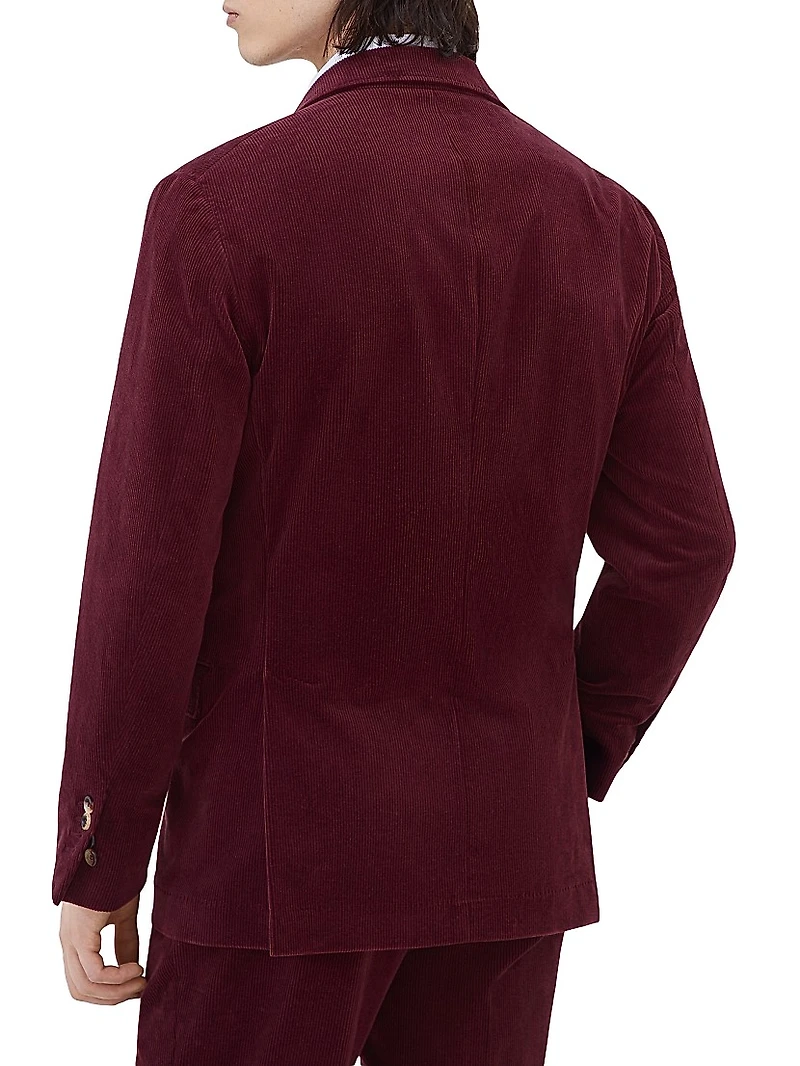 Corduroy One and a Half Breasted Deconstructed Blazer