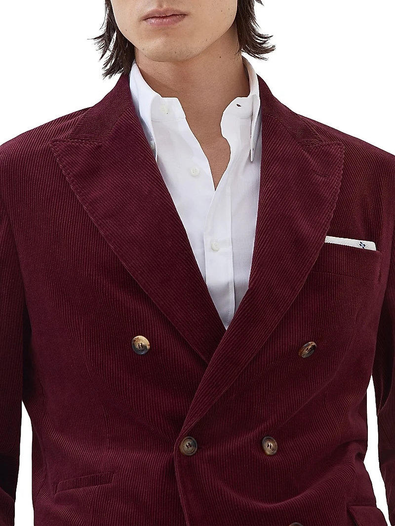 Corduroy One and a Half Breasted Deconstructed Blazer