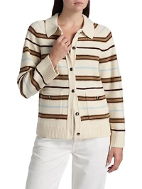 Peggy Striped Wool Oversized Cardigan