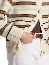 Peggy Striped Wool Oversized Cardigan