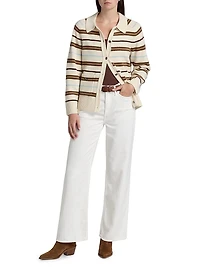 Peggy Striped Wool Oversized Cardigan