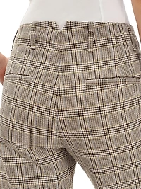 Shea Plaid Wool-Blend Straight-Leg Pants