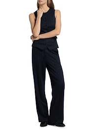 Irina Plaid Ponte Collarless Vest