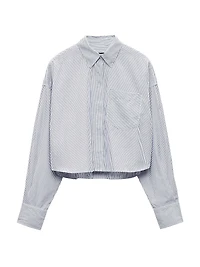 Marin Striped Cotton Crop Shirt