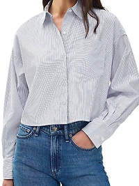 Marin Striped Cotton Crop Shirt