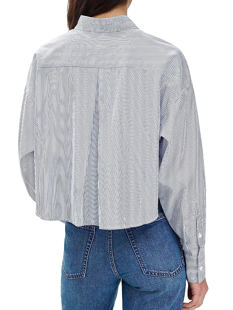Marin Striped Cotton Crop Shirt