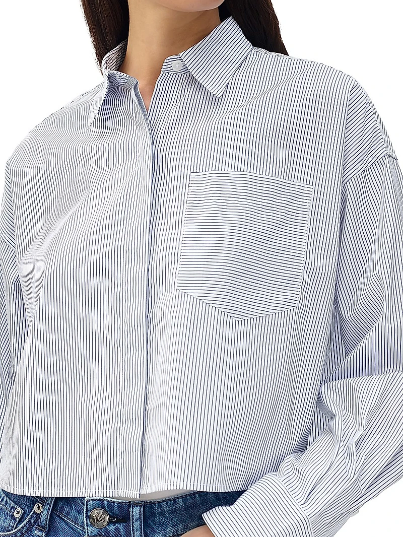 Marin Striped Cotton Crop Shirt