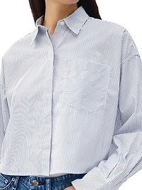Marin Striped Cotton Crop Shirt