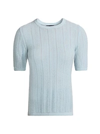 Francesca Merino Wool Short-Sleeve Sweater