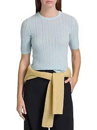Francesca Merino Wool Short-Sleeve Sweater