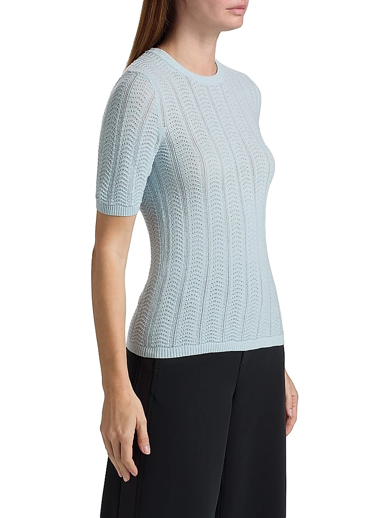 Francesca Merino Wool Short-Sleeve Sweater