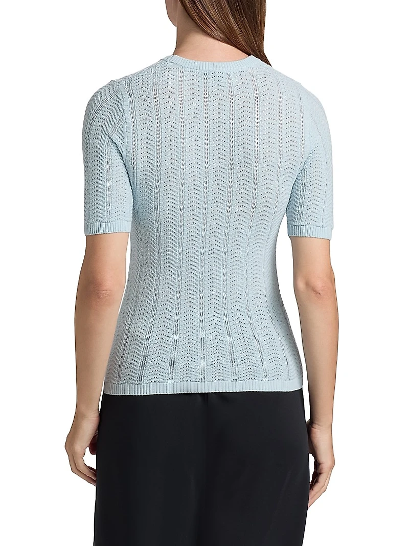 Francesca Merino Wool Short-Sleeve Sweater