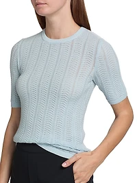 Francesca Merino Wool Short-Sleeve Sweater