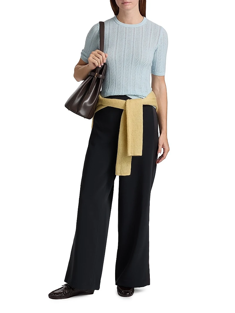 Francesca Merino Wool Short-Sleeve Sweater