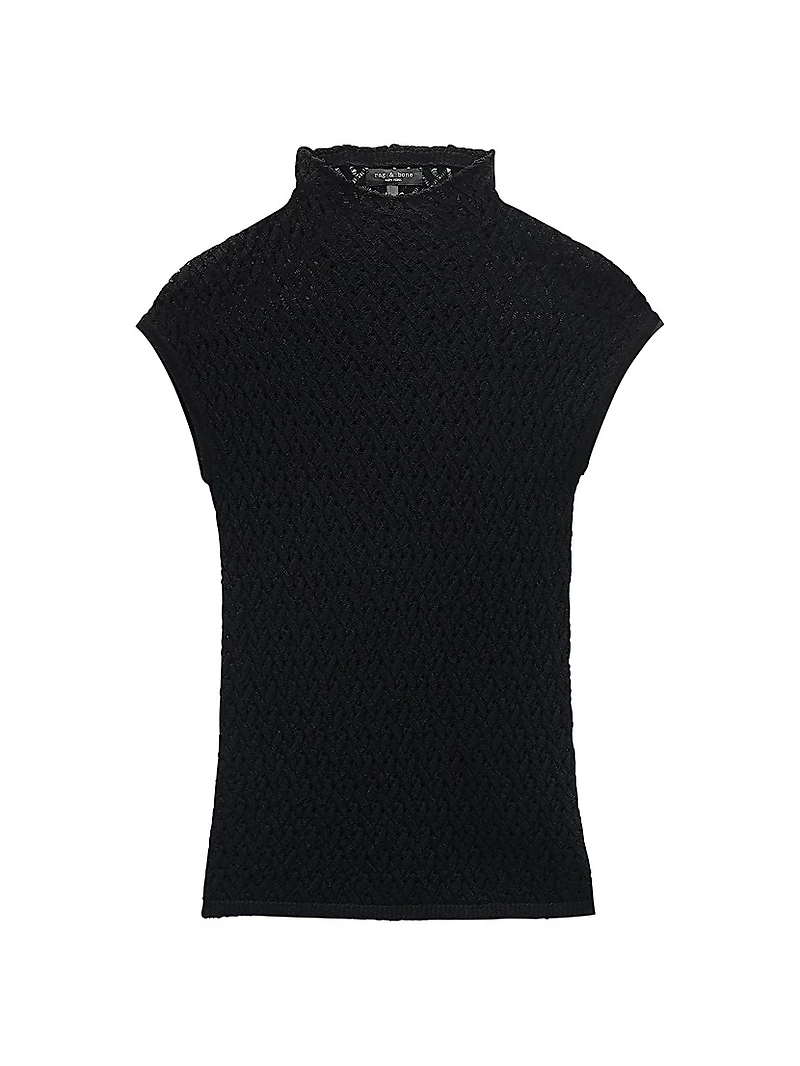 Tana Merino Wool Cap-Sleeve Sweater