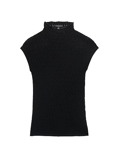 Tana Merino Wool Cap-Sleeve Sweater