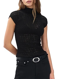 Tana Merino Wool Cap-Sleeve Sweater