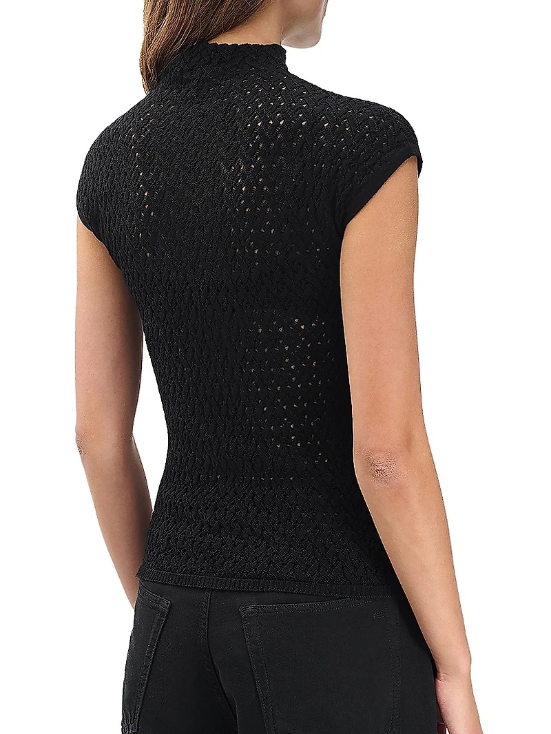 Tana Merino Wool Cap-Sleeve Sweater