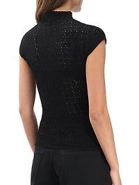 Tana Merino Wool Cap-Sleeve Sweater