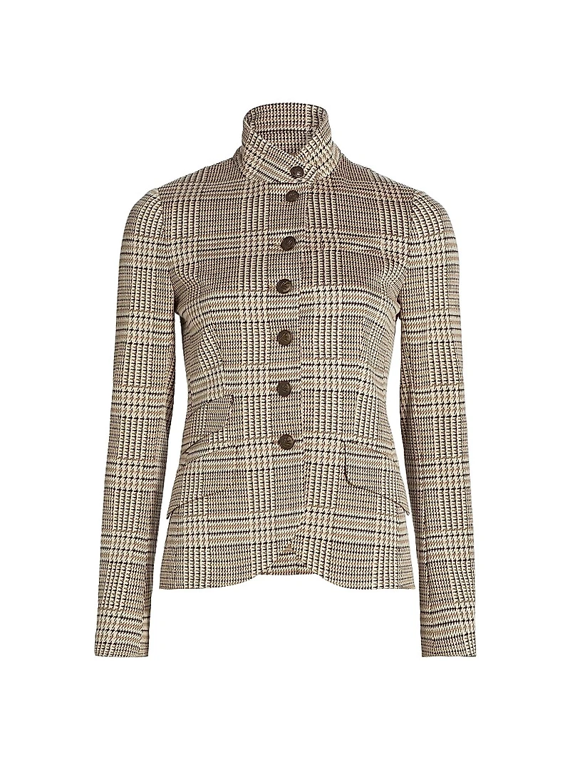 Slade Plaid Ponte Single-Breasted Blazer