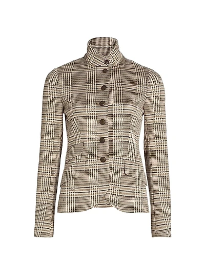 Slade Plaid Ponte Single-Breasted Blazer