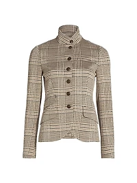 Slade Plaid Ponte Single-Breasted Blazer
