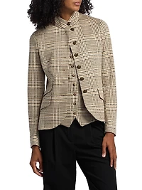 Slade Plaid Ponte Single-Breasted Blazer