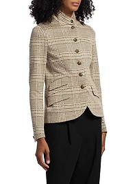 Slade Plaid Ponte Single-Breasted Blazer