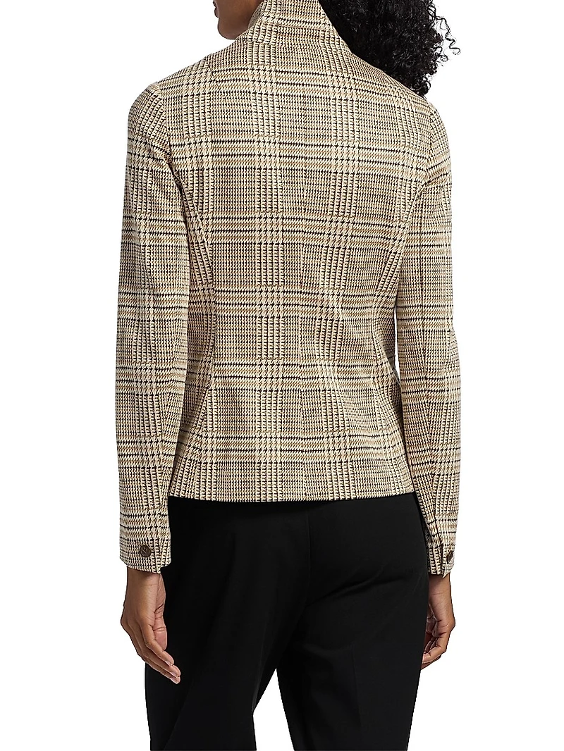 Slade Plaid Ponte Single-Breasted Blazer