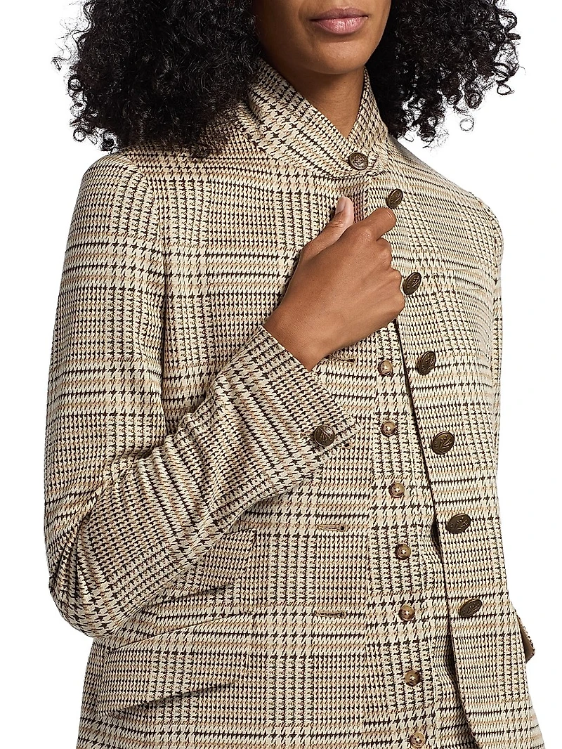 Slade Plaid Ponte Single-Breasted Blazer
