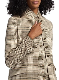 Slade Plaid Ponte Single-Breasted Blazer