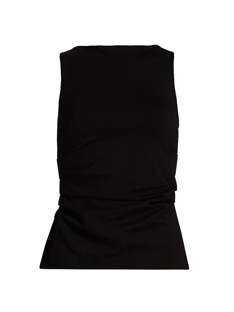 Irina Ponte Ruched Boatneck Tank Top
