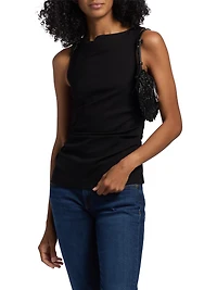 Irina Ponte Ruched Boatneck Tank Top