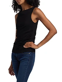 Irina Ponte Ruched Boatneck Tank Top