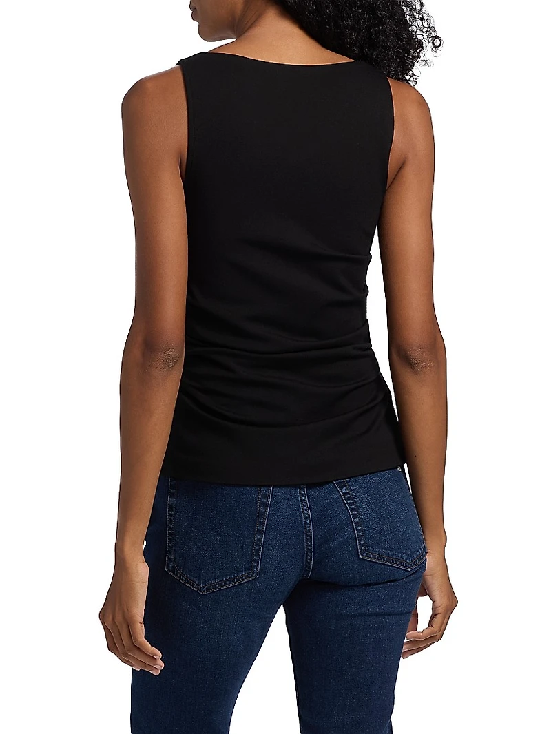 Irina Ponte Ruched Boatneck Tank Top