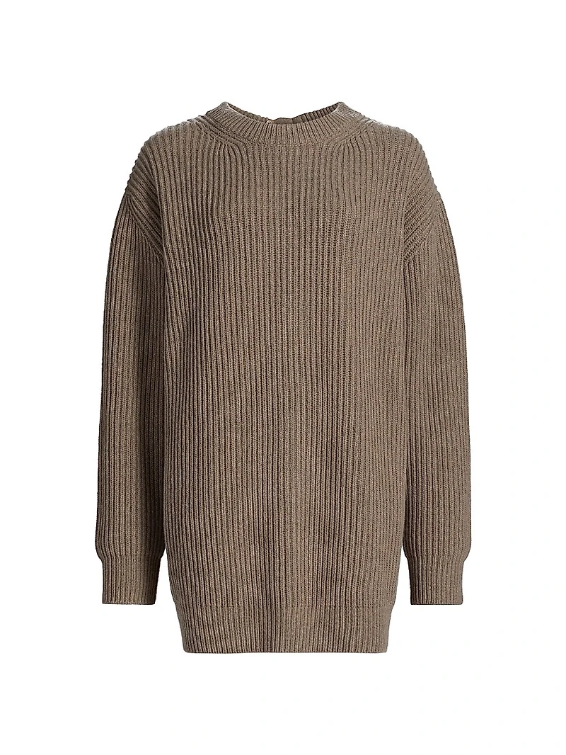 Crewneck Wool-Blend Mini-Sweaterdress