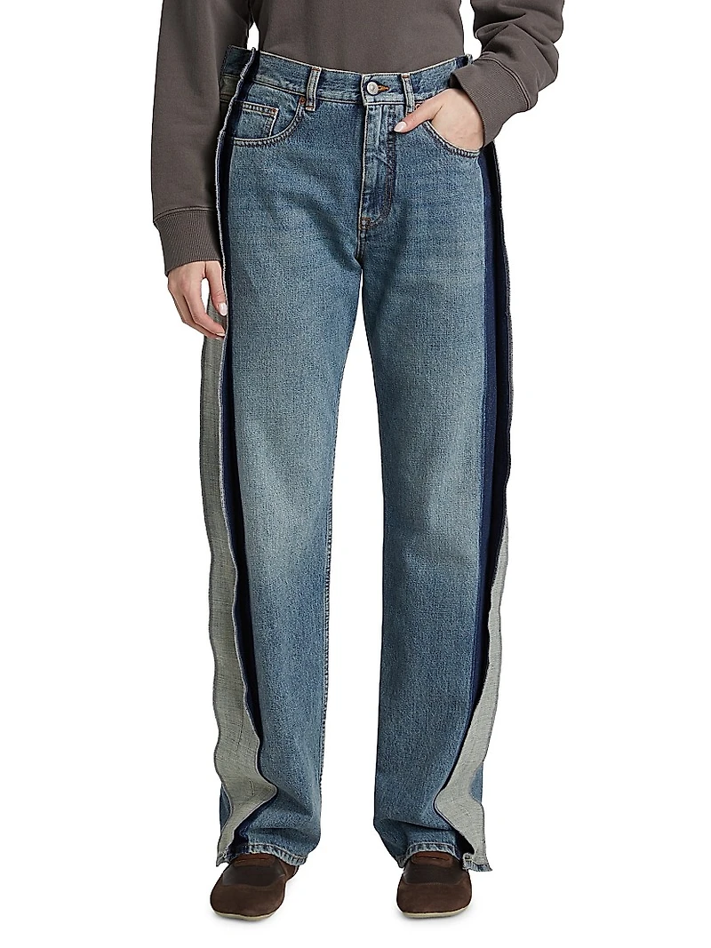 Straight-Leg Paneled Jeans