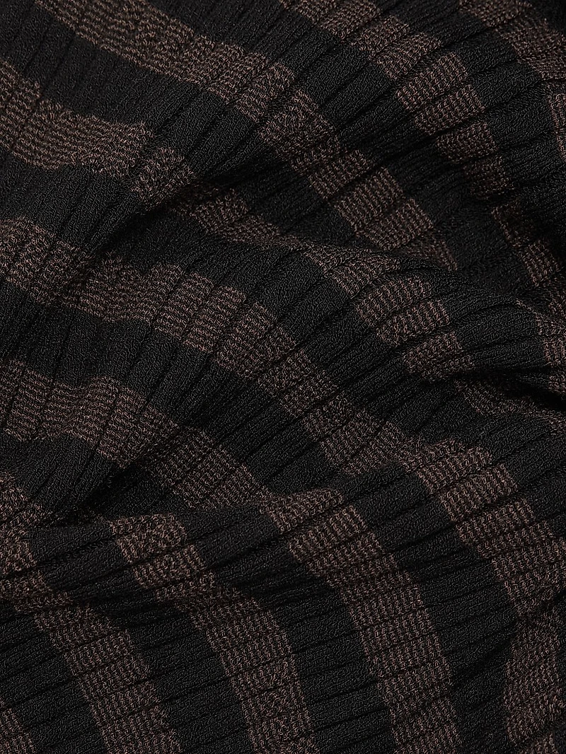 Striped Pencil Midi-Skirt