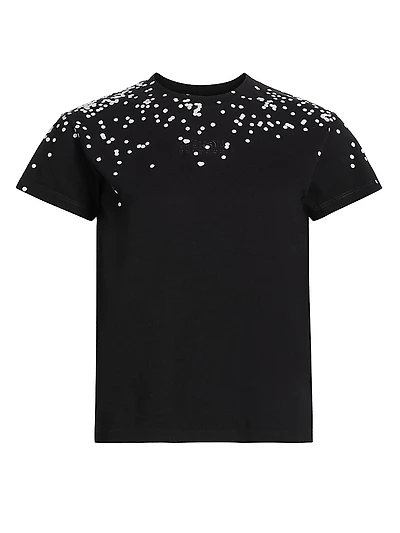 Dot Printed Cotton T-Shirt