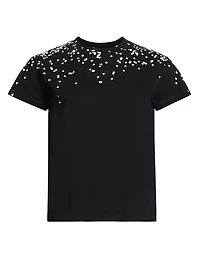 Dot Printed Cotton T-Shirt