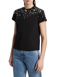Dot Printed Cotton T-Shirt