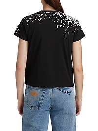 Dot Printed Cotton T-Shirt