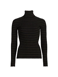 Striped Mock-Turtleneck Sweater