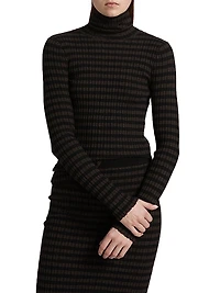 Striped Mock-Turtleneck Sweater