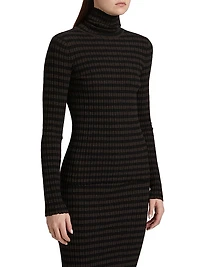 Striped Mock-Turtleneck Sweater