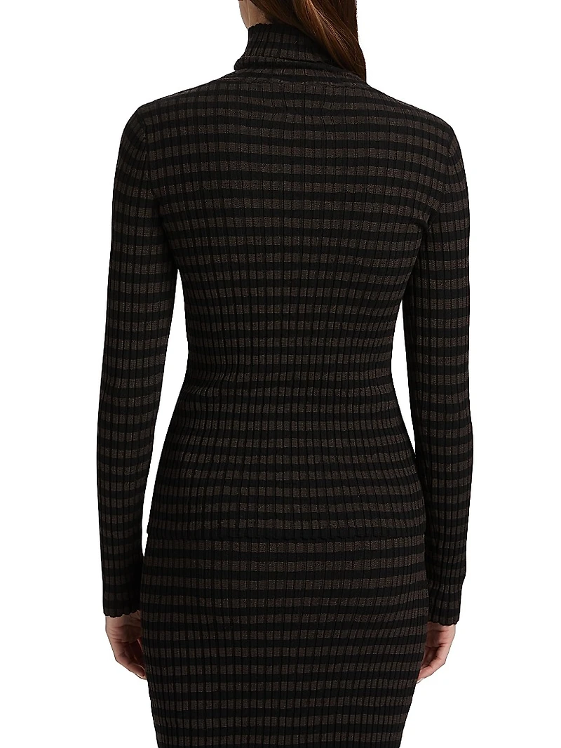 Striped Mock-Turtleneck Sweater