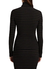 Striped Mock-Turtleneck Sweater