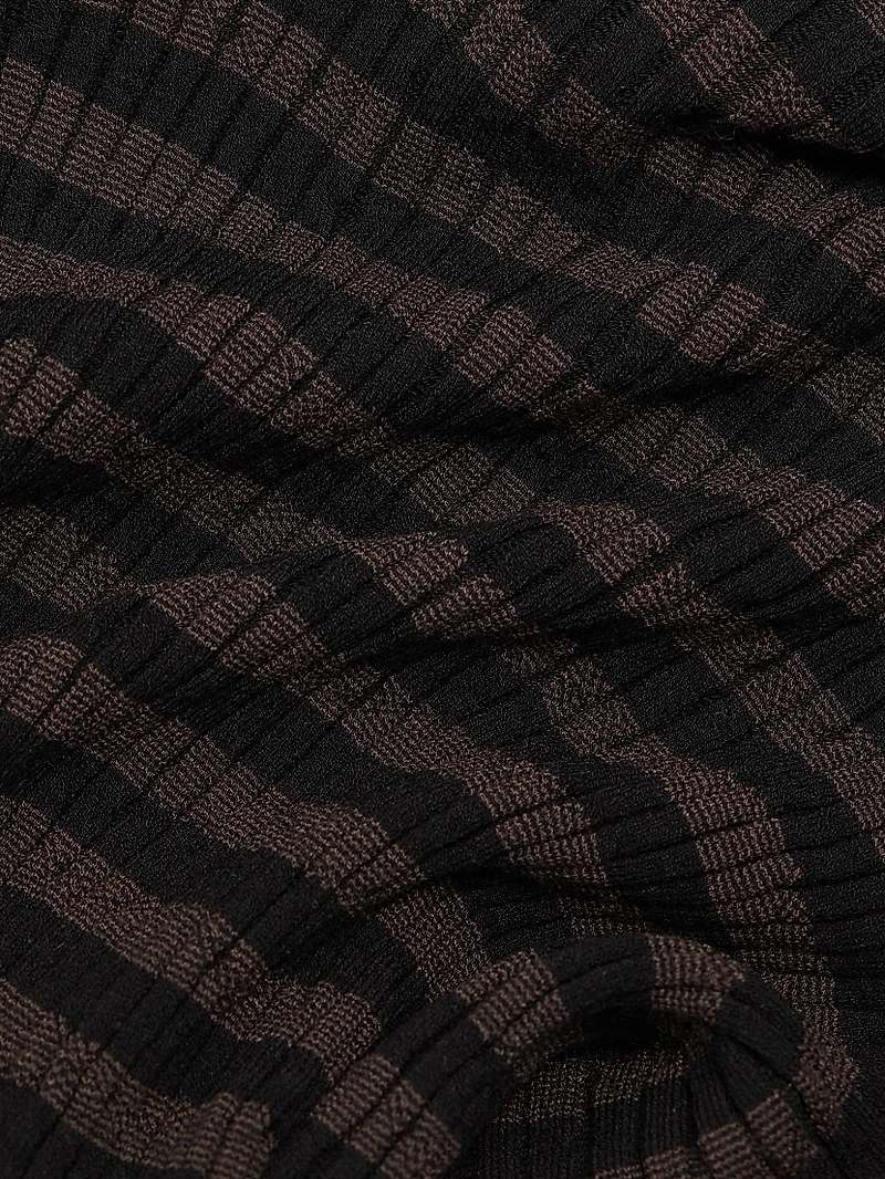 Striped Mock-Turtleneck Sweater