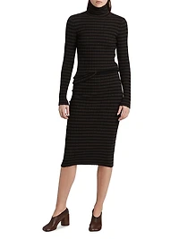 Striped Mock-Turtleneck Sweater